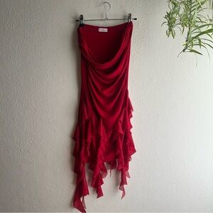 Vintage Y2K Charlotte Russe Red Strapless Fairy Dress